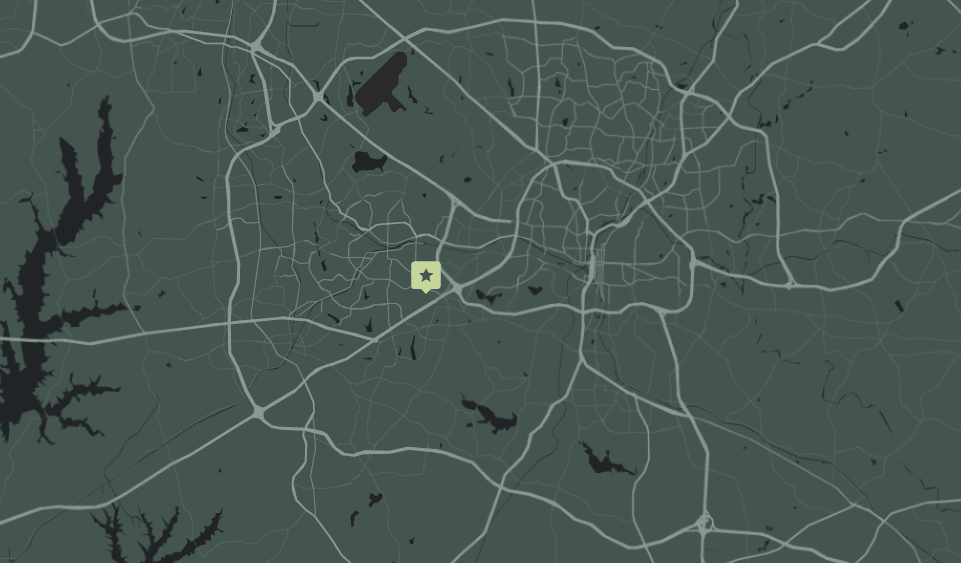 Map showing The Cary Hideaway near Triangle Aquatic Center, WakeMed Soccer Park, and Lenovo Center